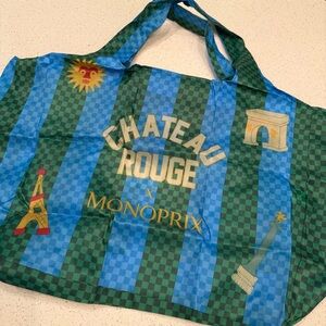 Chateau Rouge x Monoprix Green and Blue Tote Bag NWT